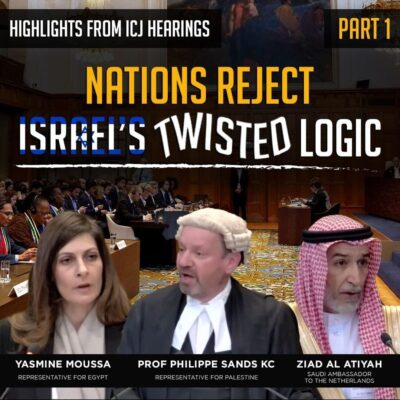 NATIONS REJECT ISRAEL’S TWISTED LOGIC