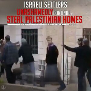 Israeli settlers unashamedly continue to steal palestinian homes.
