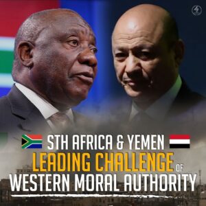 STH AFRICA & YEMEN LEADING CHALLENGE OF WESTERN MORAL AUTHORITY