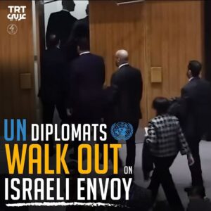 UN DIPLOMATS WALK OUT ON ISRAELI ENVOY