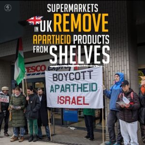 SUPERMARKETS IN UK REMOVE APARTHEID PRODUCTS FROM SHELVES