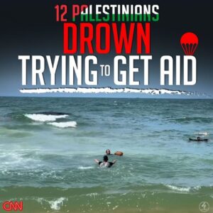 12 PALESTINIANS DROWN TRYING TO GET AID