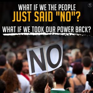 WHAT IF WE THE PEOPLE JUST SAID “NO”? WHAT IF WE TOOK OUR POWER BACK?