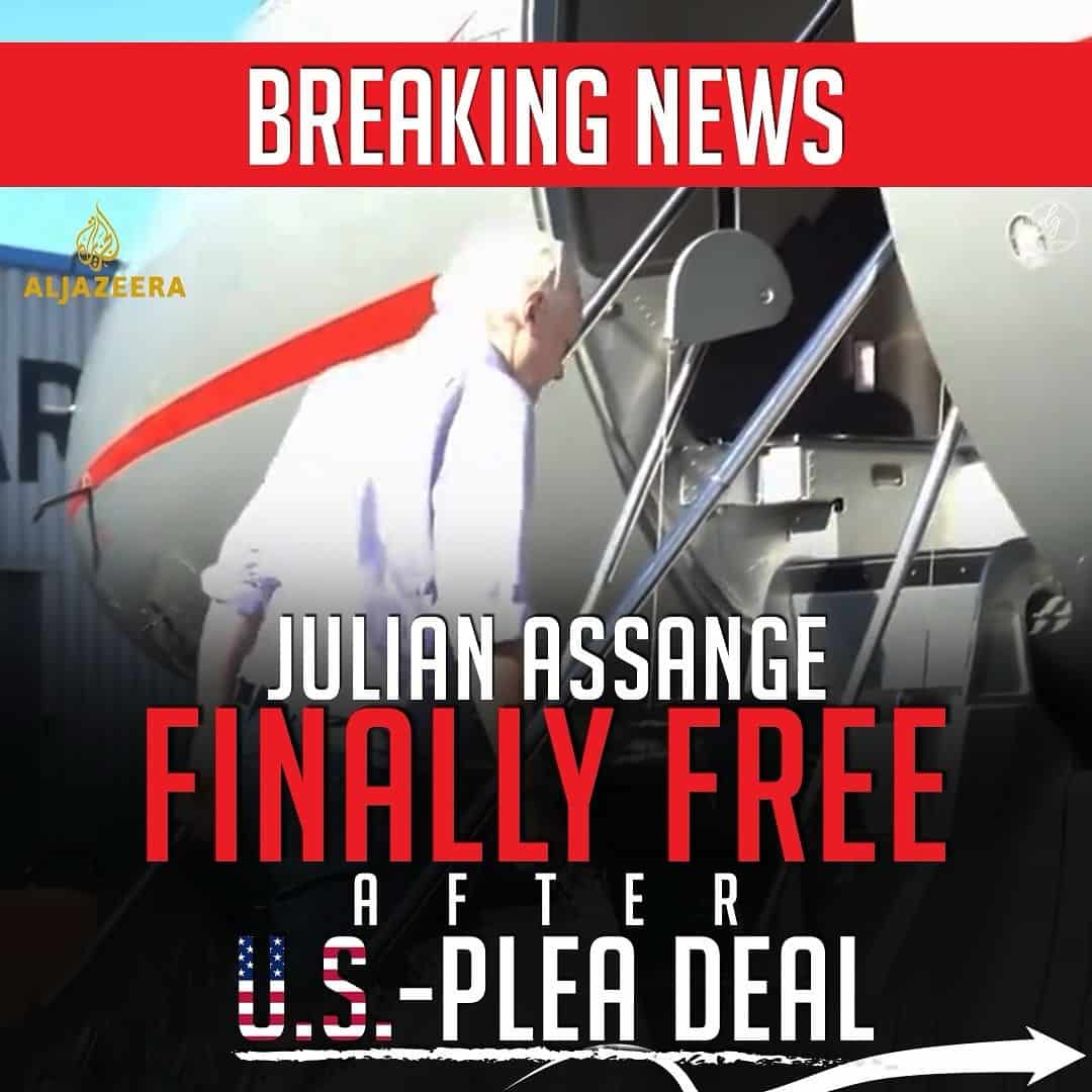 BREAKING NEWS JULIAN ASSANGE FINALLY FREE AFTER U.S