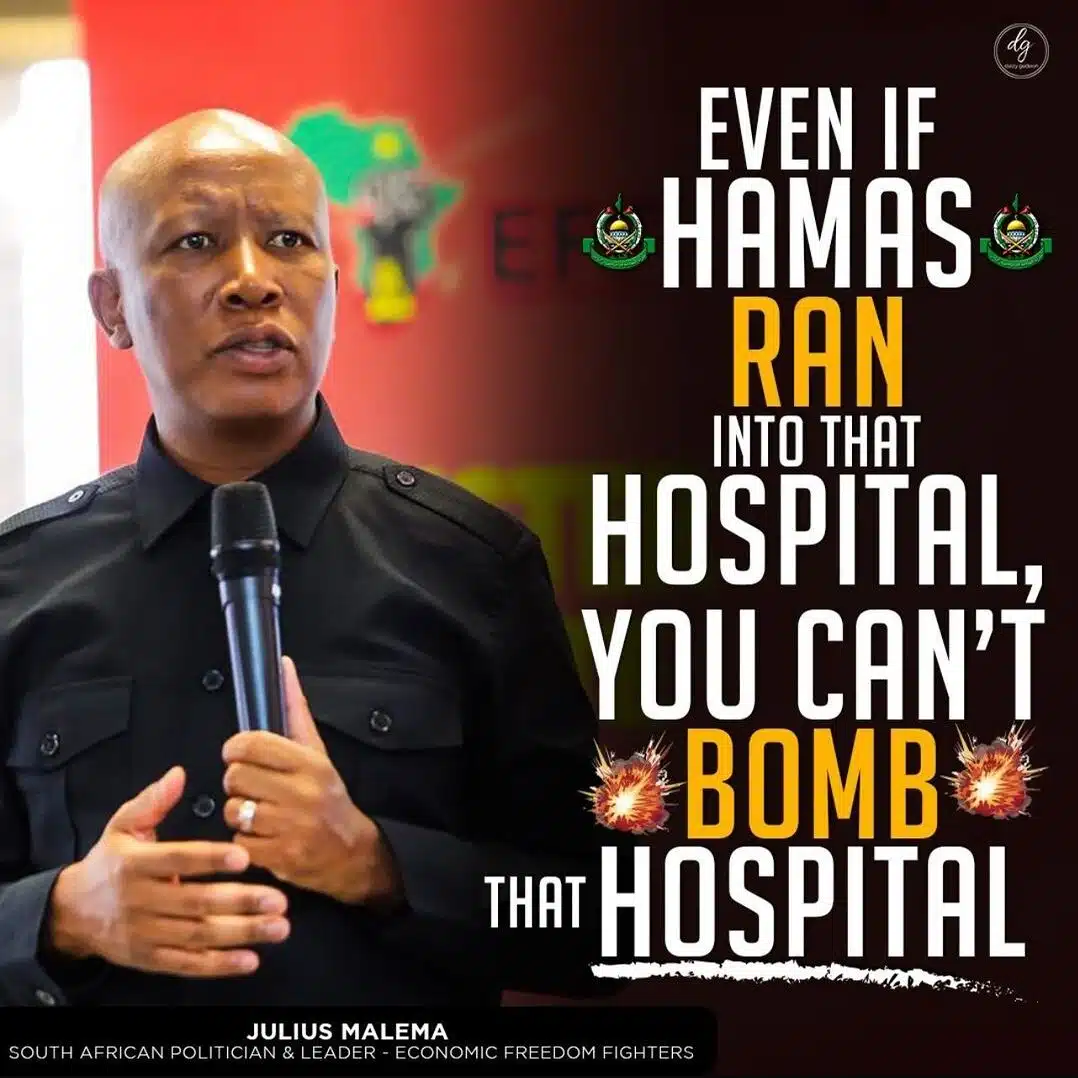 EVEN IF HAMAS RAN INTO THAT HOSPITAL, YOU CAN'T BOMB THAT HOSPITAL