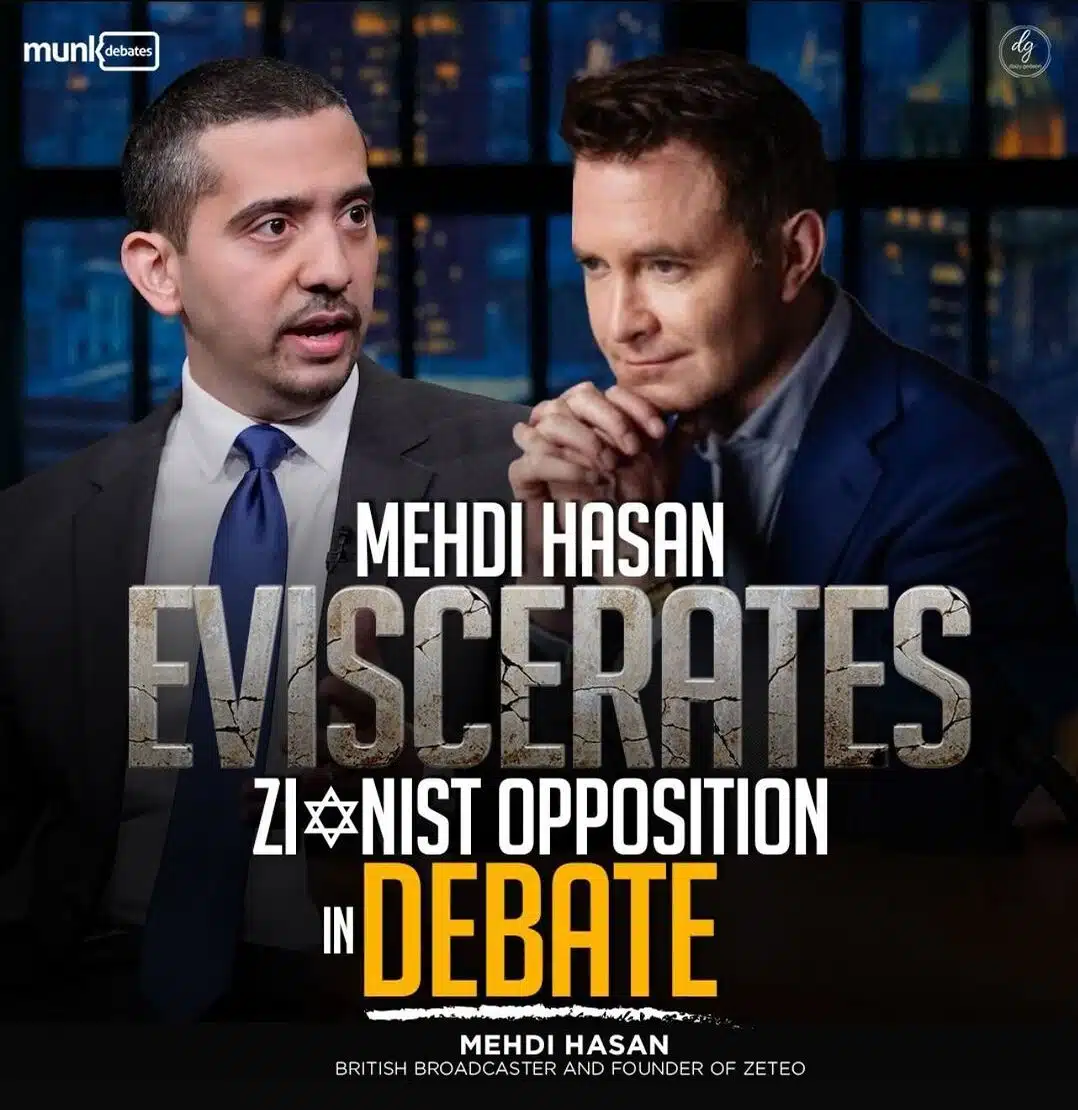 MEHDI HASAN EVISCERATES ZIONIST OPPOSITION INDEBATE