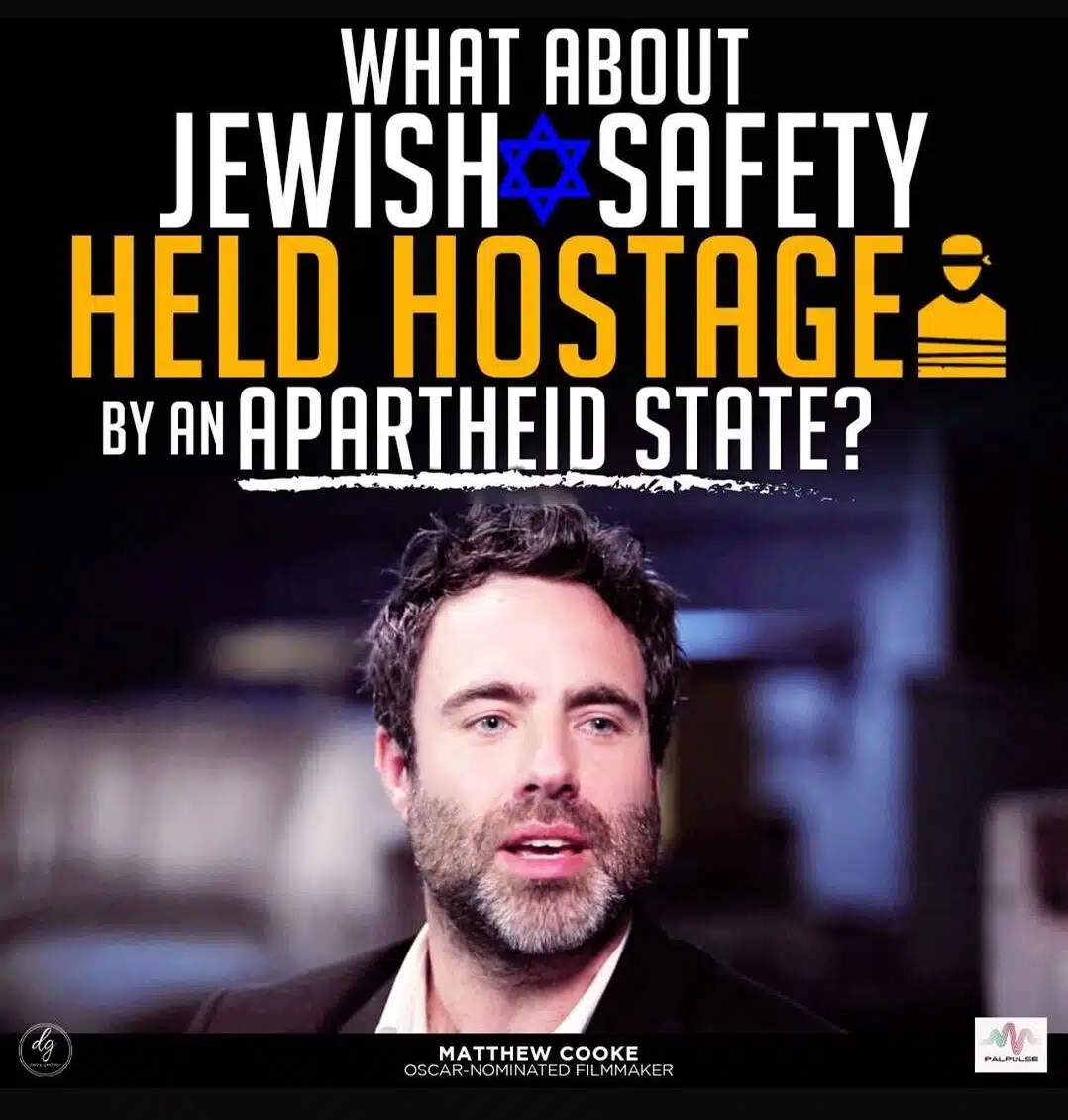 WHAT ABOUT JEWISH SAFETY HELD HOSTAGE BY AN APARTHEID STATE?