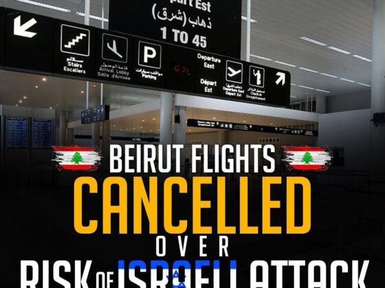 BEIRUT FLIGHTS CANCELLED OVER RISK OF ISRAELI ATTACK