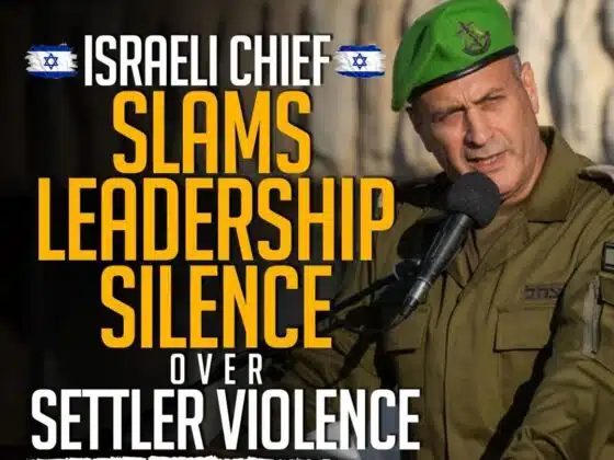 ISRAELI CHIEF SLAMS LEADERSHIP SILENCE OVER SETTLER VIOLENCE