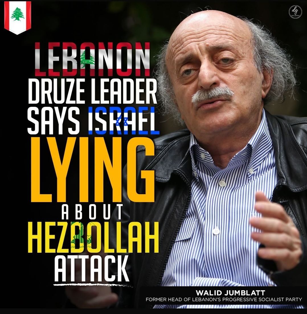 LEBANON DRUZE LEADER SAYS ISRAEL LYING ABOUT HEZBOLLAH ATTACK