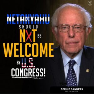 NETANYAHU SHOULD NOT BE WELCOME BY US. CONGRESS!