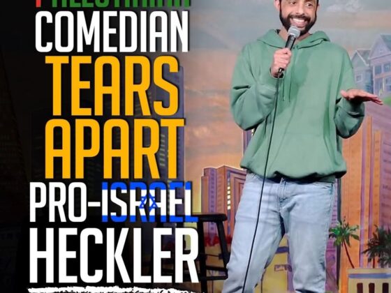 PALESTINIAN COMEDIAN TEARS APART PRO-ISRAEL HECKLER