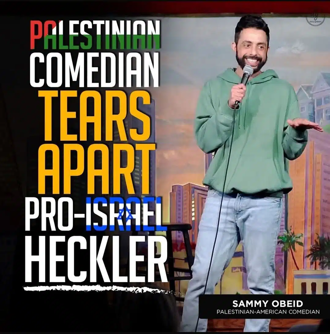 PALESTINIAN COMEDIAN TEARS APART PRO-ISRAEL HECKLER