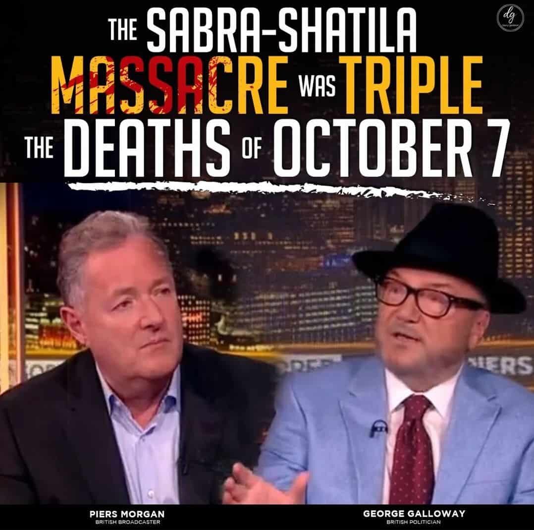 THE SABRA-SHATILA MASSACRE WAS TRIPLE DEATHS OF OCTOBER 7