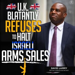 U.K. BLATANTLY REFUSES TO HALT ISRAELI ARMS SALES