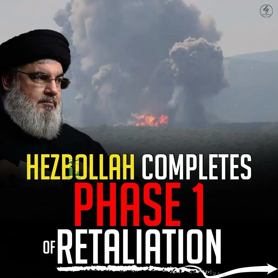 HEZBOLLAH COMPLETES PHASE 1 OF RETALIATION