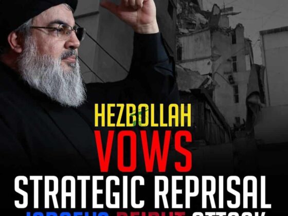 HEZBOLLAH VOWS STRATEGIC REPRISAL TO ISRAEL'S BEIRUT ATTACK