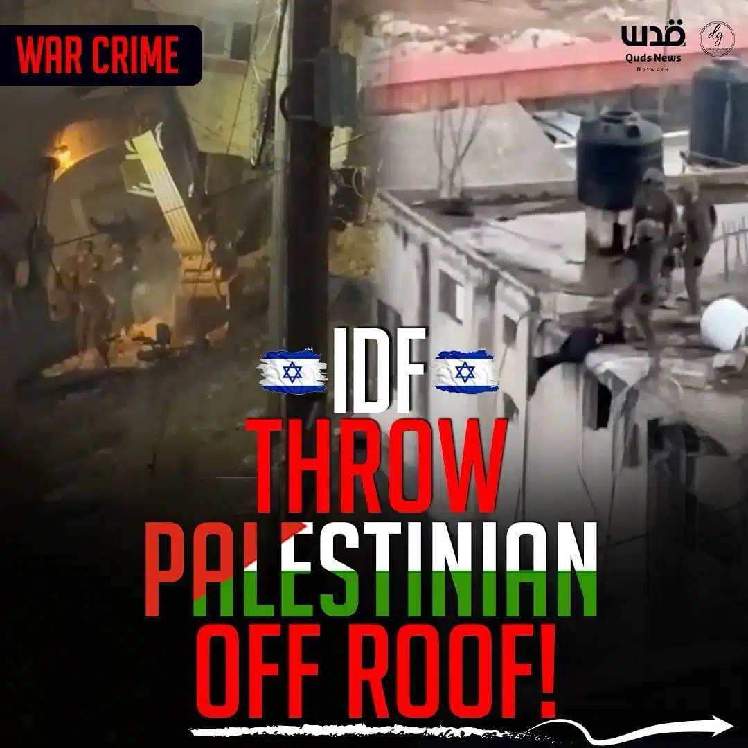 IDF THROW PALESTINIAN OFF ROOF!