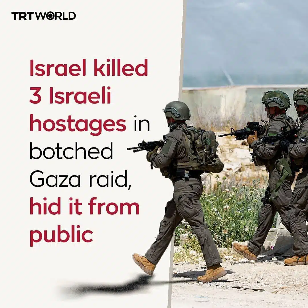 Israel killed 3 Israeli hostages in botched Gaza raid, hid it from public