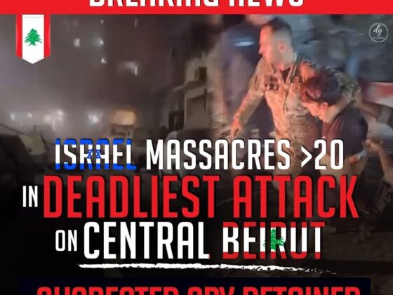 BREAKING NEWS ISRAEL MASSACRES >20 IN DEADLIEST ATTACK ON CENTRAL BEIRUT SUSPECTED SPY DETAINED