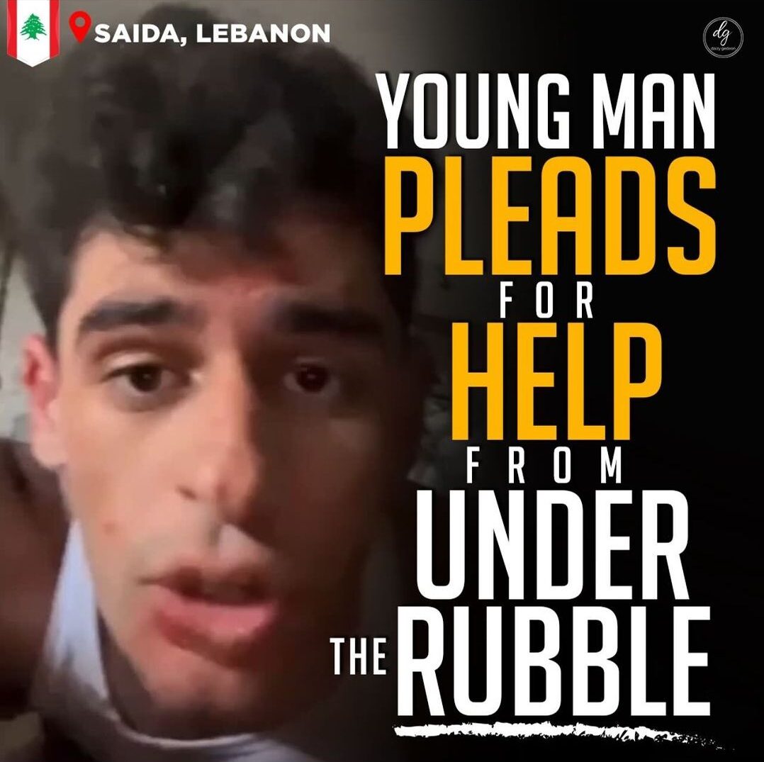 YOUNG MAN PLEADS FOR HELP FROM UNDER RUBBLE