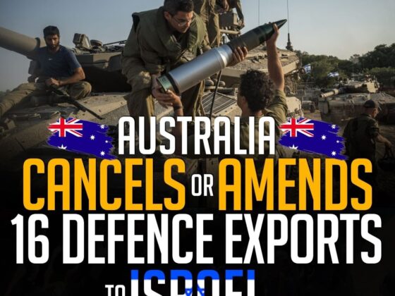 AUSTRALIA CANCELS OR AMENDS 16 DEFENCE EXPORTS TO ISRAEL