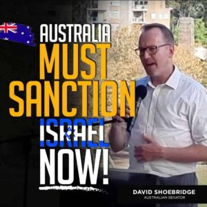 DAVID SHOEBRIDGE AUSTRALIAN SENATOR: AUSTRALIA MUST SANCTION ISRAEL NOW!