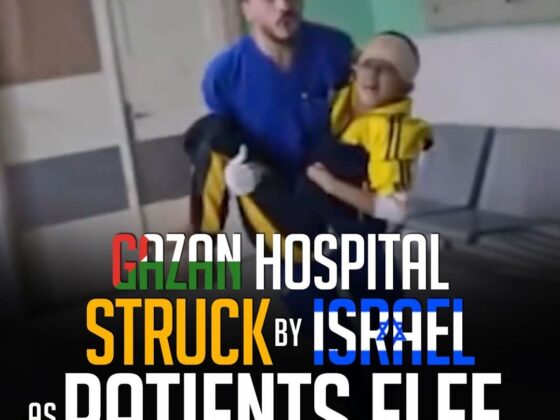 GAZAN HOSPITAL STRUCK BY ISRAEL AS PATIENTS FLEE