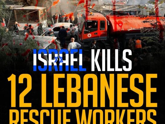 ISRAEL KILLS 12 LEBANESE RESCUE WORKERS