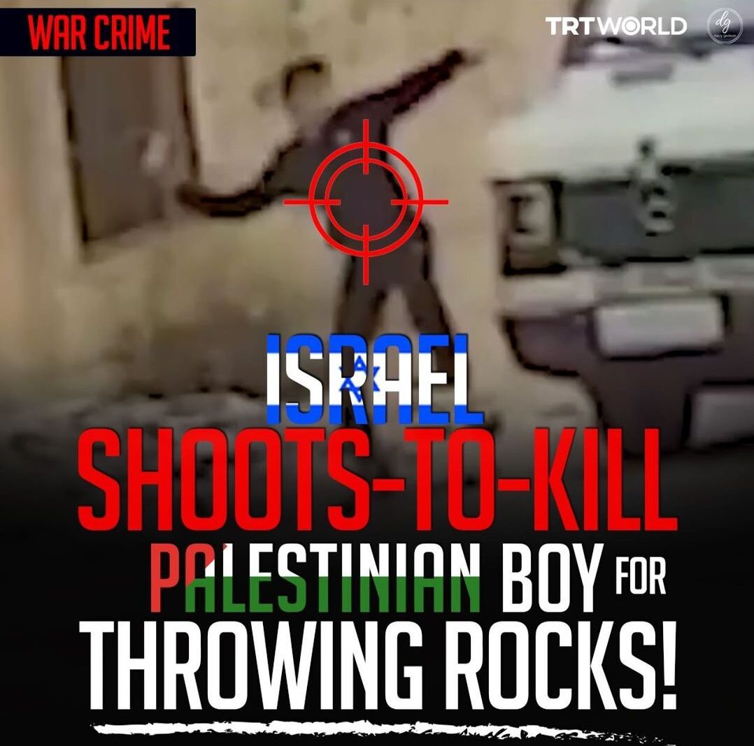 ISRAEL SHOOTS-TO-KILL PALESTINIAN BOY FOR THROWING ROCKS!