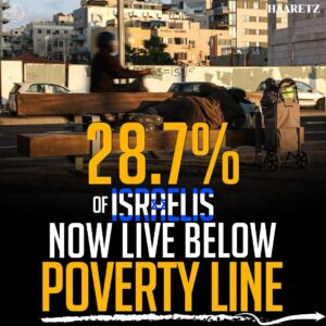 Haaretz: 28.7% of Israelis Living Below the Poverty Line