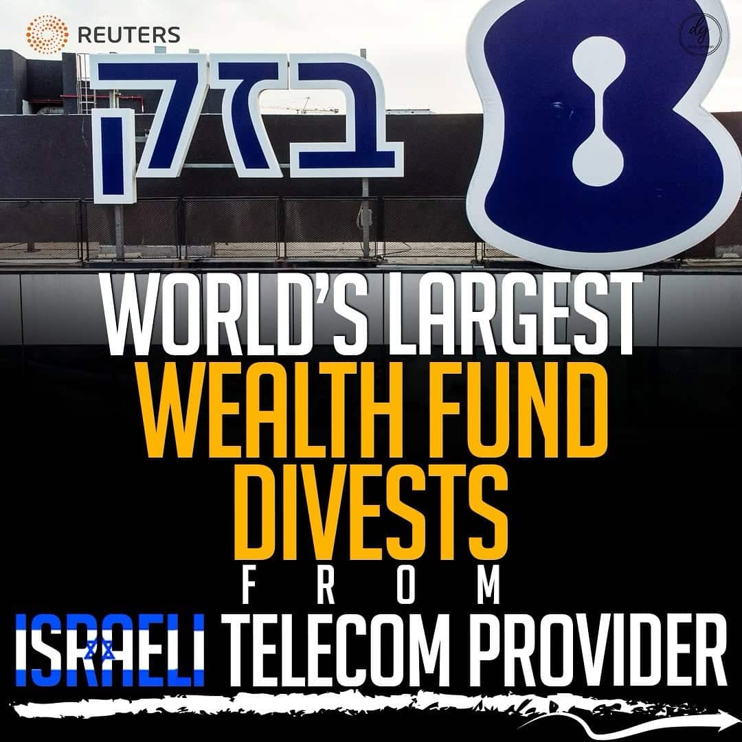 Reuters: World’s Largest Wealth Fund Divests from Israeli Telecom Provider