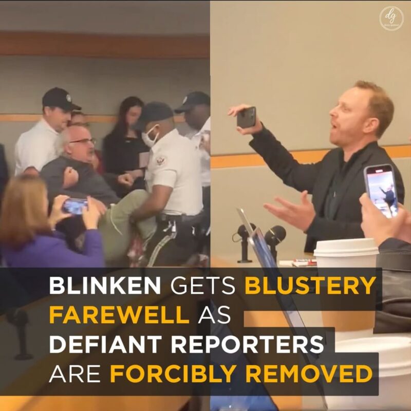 Defiant Reporters Forcibly Removed During Blinken's Contentious Farewell