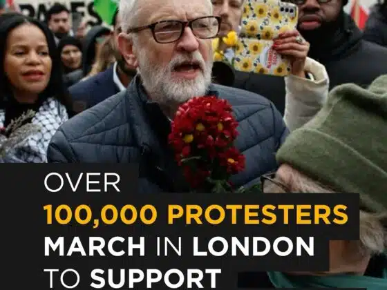 Over 100,000 Protesters March in London: Demanding Ceasefire and Freedom for Palestine