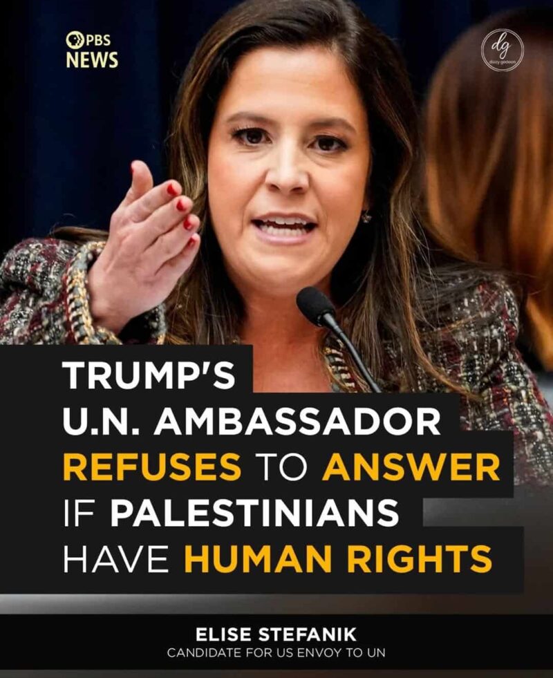 PBS News: Elise Stefanik Considered for U.S. Envoy to UN – Trump's Ambassador Dodges Palestinian Human Rights Question