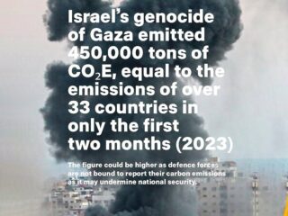 Slow Factory: Israel’s Gaza Genocide Emitted 450,000 Tons of CO2E – Equal to Emissions of 33 Countries (2023)