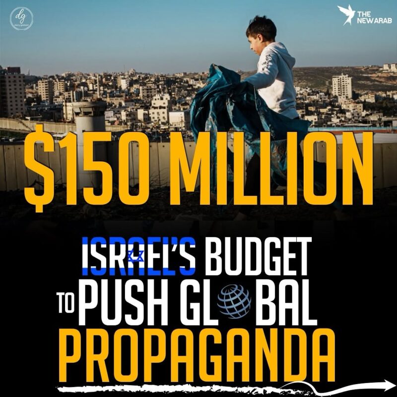 The New Arab: Israel Allocates $150 Million for Global Propaganda Campaign