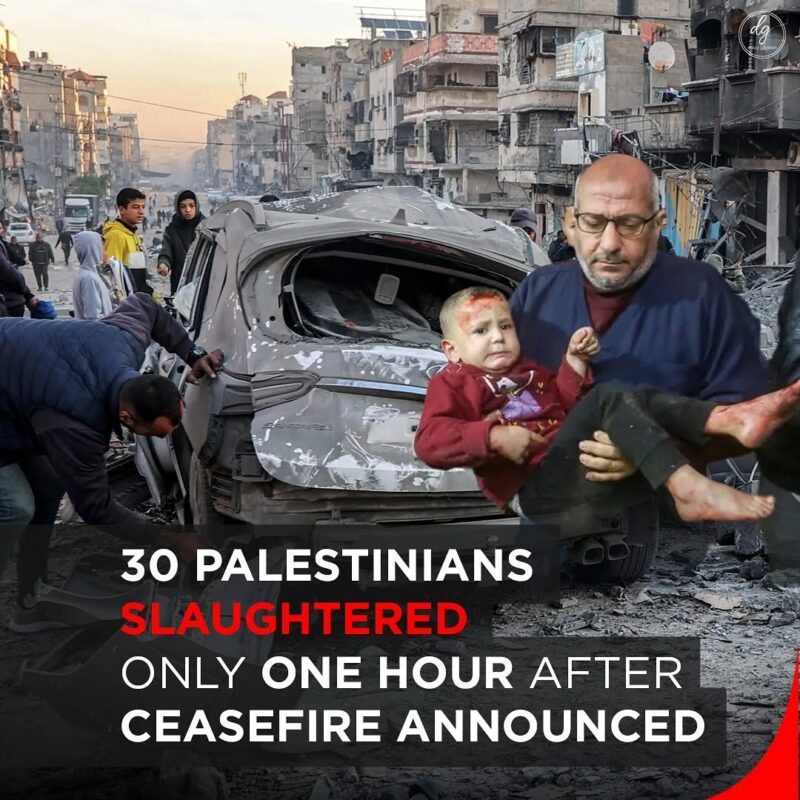 Tragedy in Gaza: 30 Palestinians Killed One Hour After Ceasefire Announcement