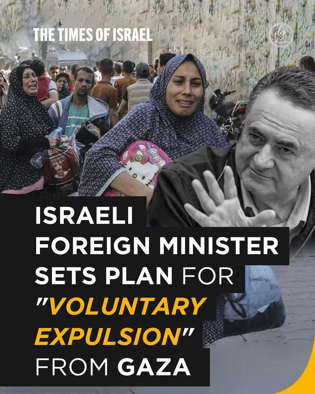 The Times of Israel: Israeli FM Proposes 'Voluntary Expulsion' Plan for Gaza