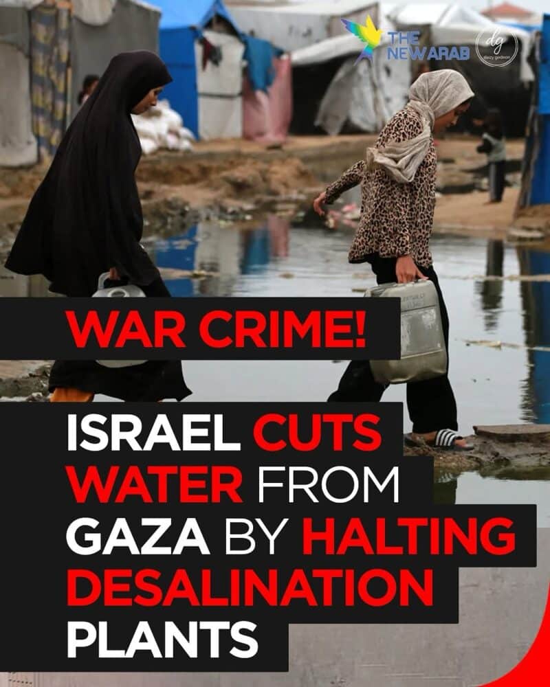 Israel Cuts Water to Gaza: Desalination Plants Halted Amid War Crime Allegations