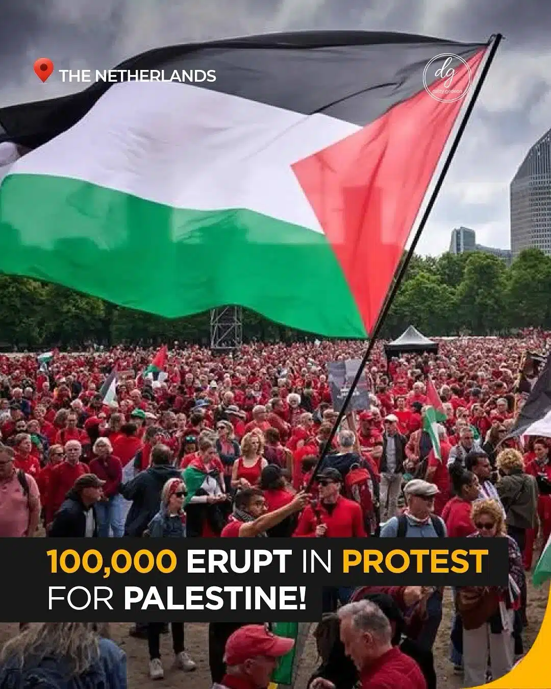 100,000 March for Palestine in the Netherlands – Massive Protest Erupts
