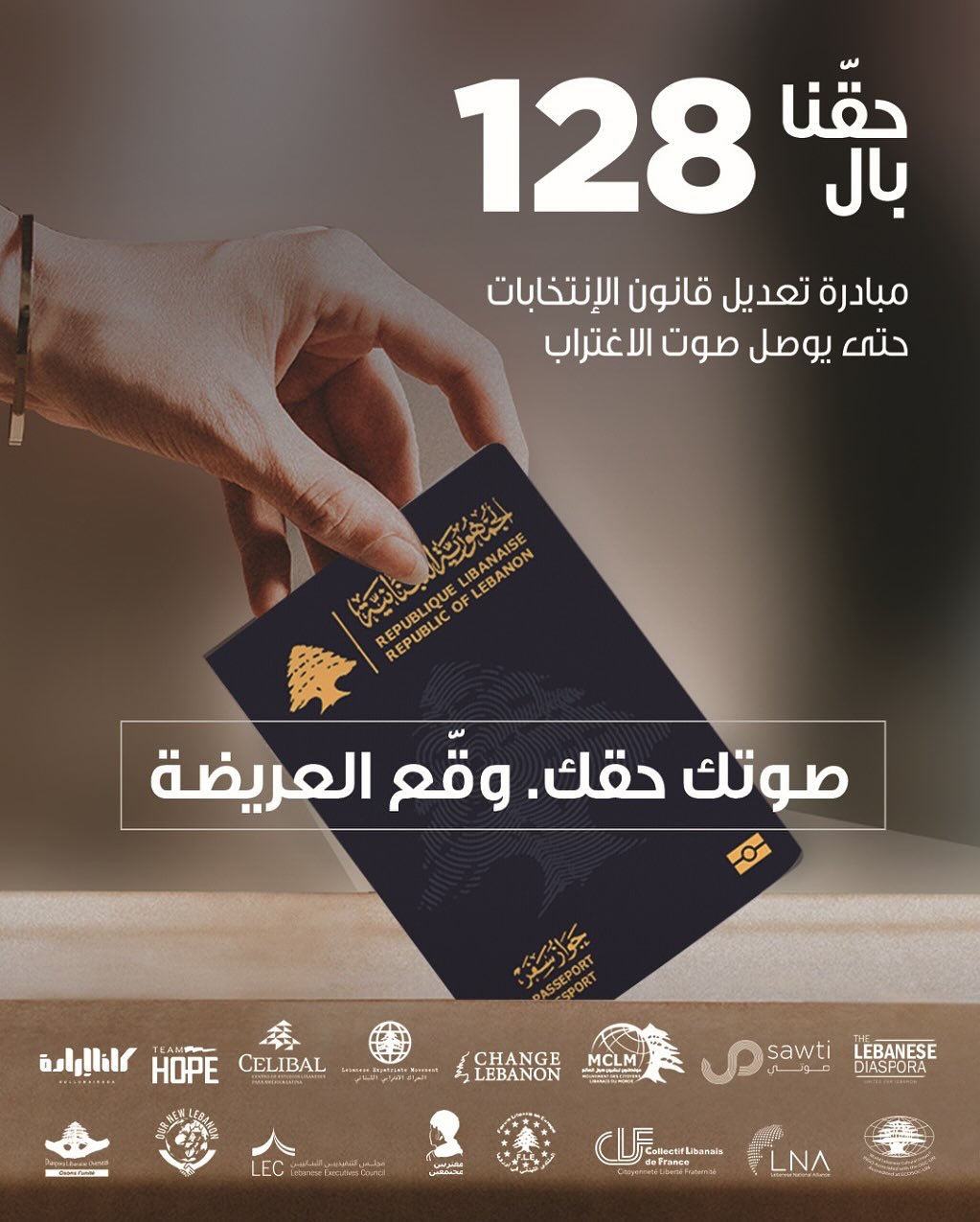 128 by right: An initiative to amend the electoral law to convey the voice of the diaspora to “my Lebanese identity” 🇱🇧