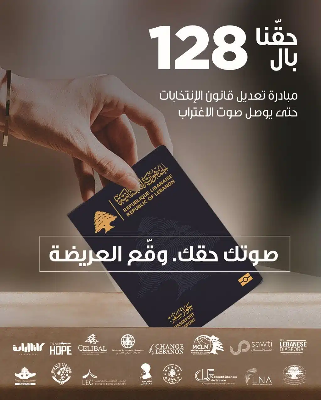 128 by right: An initiative to amend the electoral law to convey the voice of the diaspora to “my Lebanese identity” 🇱🇧