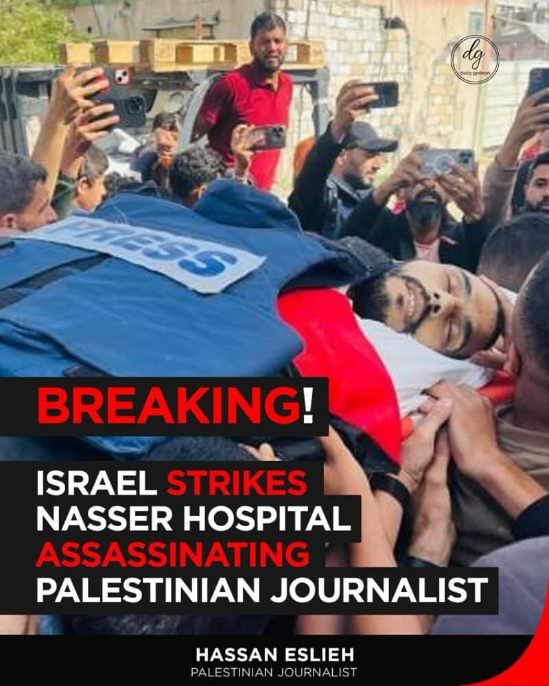 BREAKING: Israeli Airstrike on Nasser Hospital Kills Palestinian Journalist Hassan Eslieh