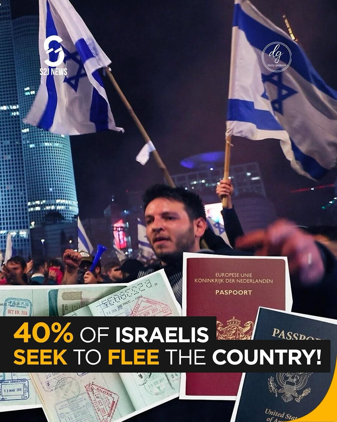S2J News: 40% of Israelis Reportedly Want to Leave the Country