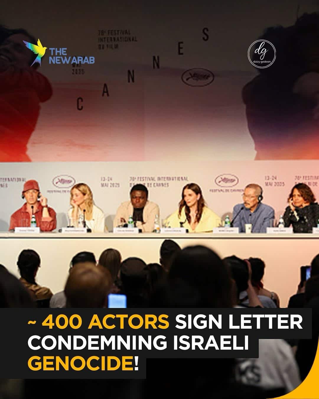 The New Arab: 400 Actors Sign Open Letter Condemning Israeli Genocide