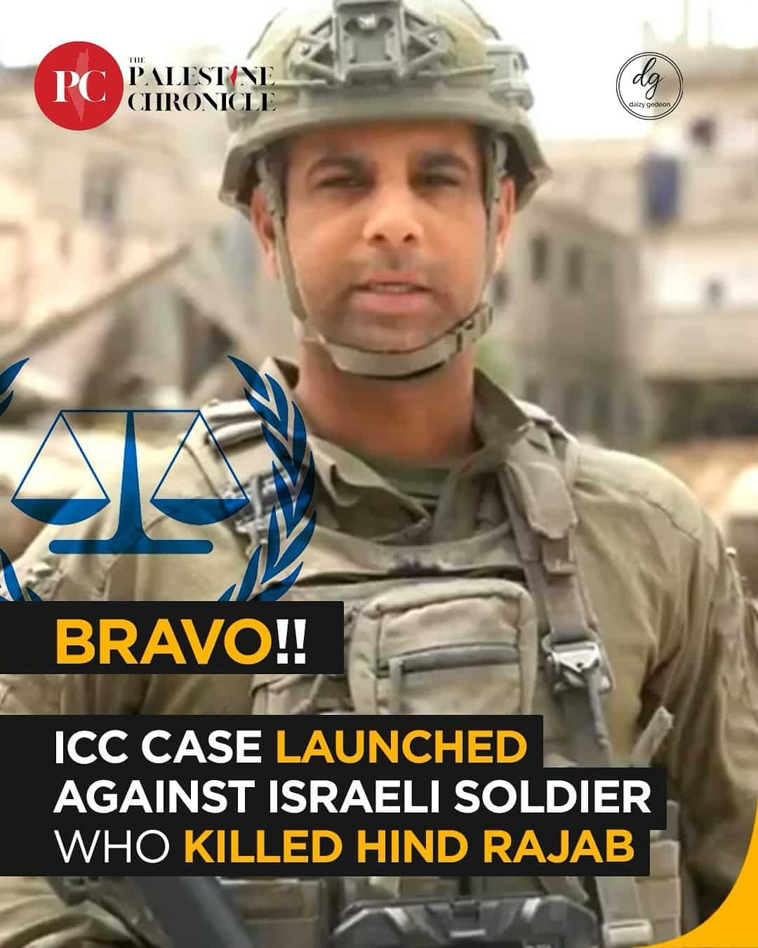 The Palestine Chronicle: Bravo!! Icc Case Launched Against Israeli Soldier Who Killed Hind Rajab