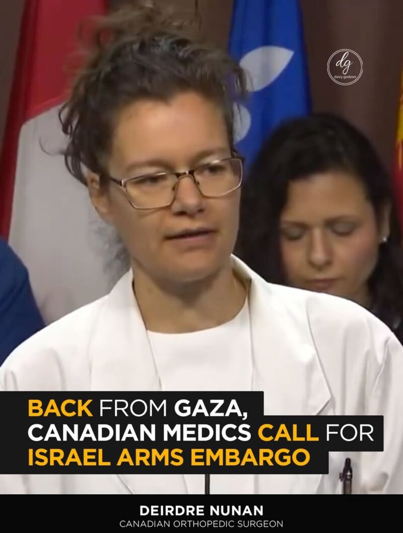 Back from Gaza: Canadian Surgeon Deirdre Nunan Urges Israel Arms Embargo