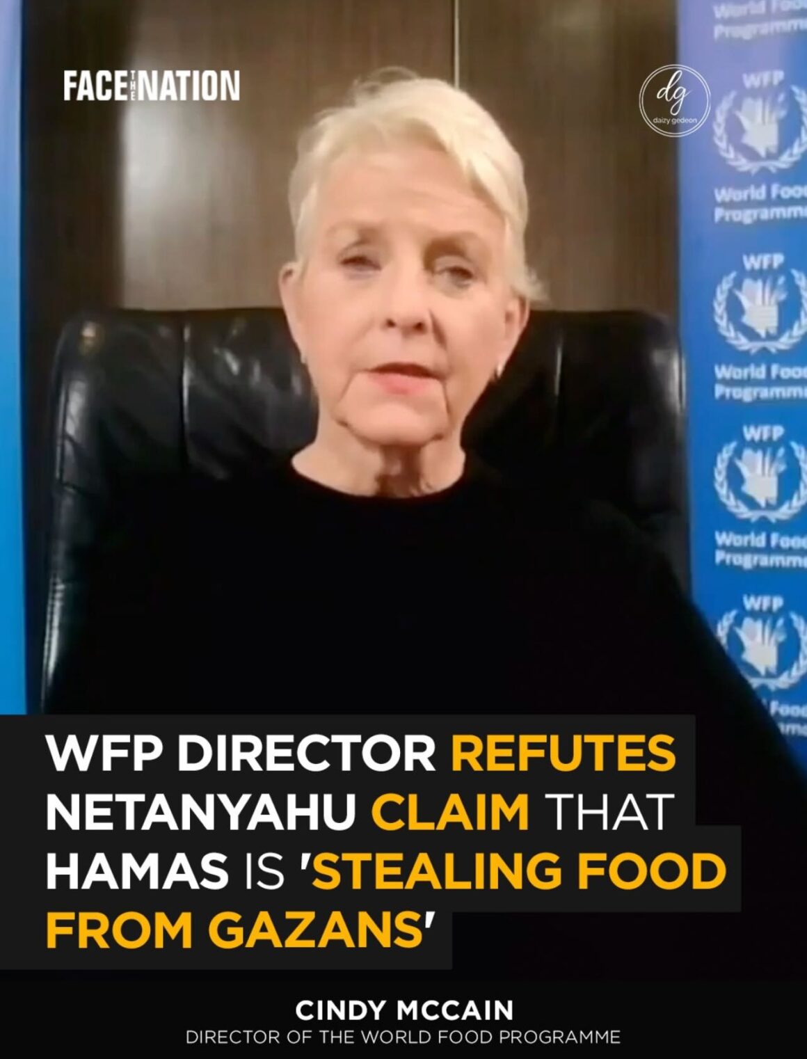 Face the Nation: World Food Programme Chief Cindy McCain Denies Netanyahu’s Food Theft Accusation