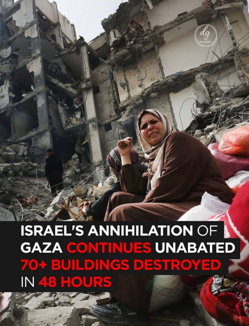 Israel’s Ongoing Annihilation of Gaza: Over 70 Buildings Destroyed in 48 Hours